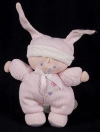 Carters Child of Mine Pink Girl Doll Thermal Fabric Plush Baby Lovey Rattle